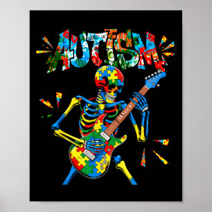 Autisme bewustzijn skelet gitaarspeler Funny Men Poster