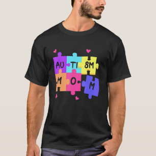 Autisme Bewustzijn Steun Autistische Moeder Met Pu T-shirt