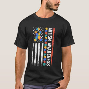 Autisme Bewustzijn Steun Legpuzzel Lint Vlag T-shirt