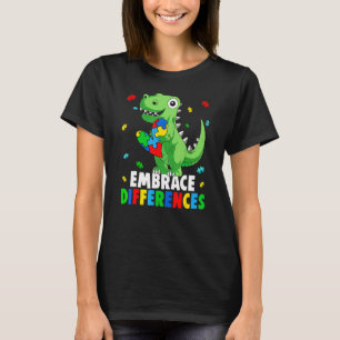 Autisme Bewustzijn Steun Omarm Verschillen Dinos T-shirt