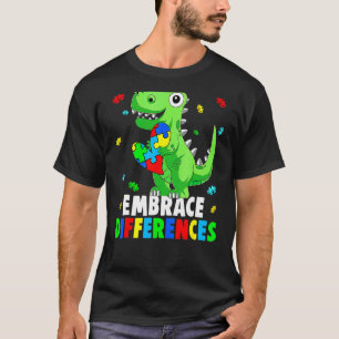 Autisme Bewustzijn Steun Omarm Verschillen Dinos T-shirt