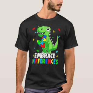 Autisme Bewustzijn Steun Omarm Verschillen Dinos T-shirt