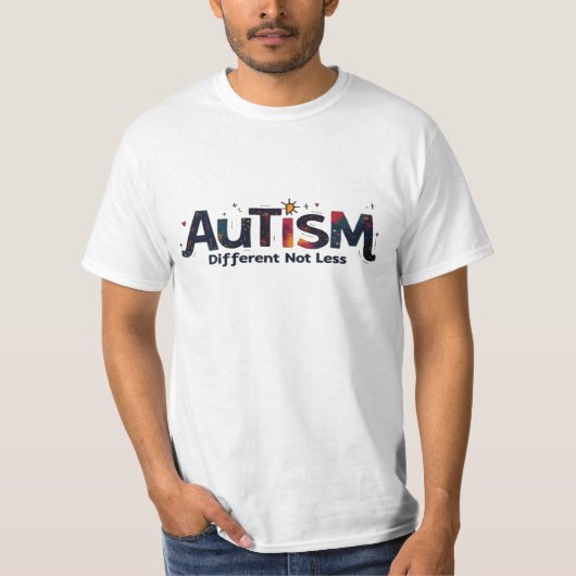 Autisme Bewustzijn T-shirt - 'anders, niet minder (Voorkant)