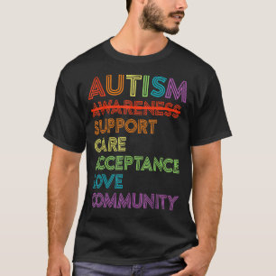 Autisme Bewustzijn T-shirt Steun Zorg Acceptatie A