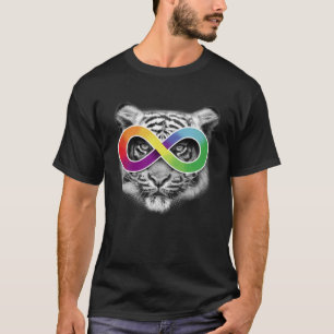 Autisme Bewustzijn Tijger met Infinity Symbool Gla T-shirt