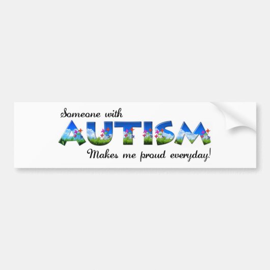 Autisme bewustzijn trots bumpersticker (Voorkant)