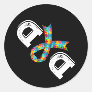 Autisme Bewustzijn Vader Acceptatie Anders R Ronde Sticker