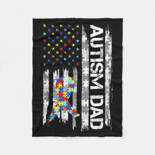 Autisme bewustzijn vader USA vlag vaderdag Fleece Deken