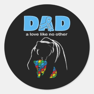 Autisme bewustzijn Vader Vader Liefde Trots Autism Ronde Sticker