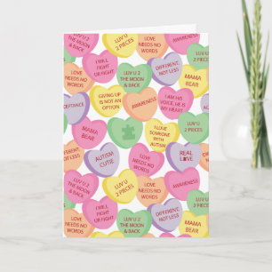 Autisme Bewustzijn Valentijn Hart Snoep Gezegden Feestdagen Kaart