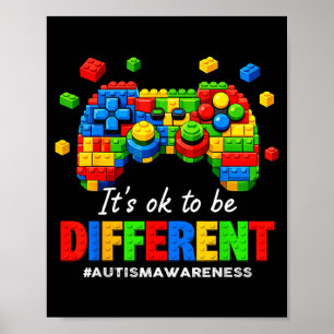 Autisme bewustzijn videospel bouwstenen bakstenen poster