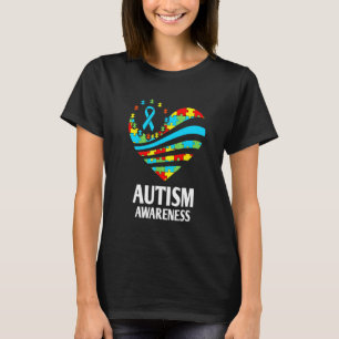 Autisme Bewustzijn Vrouwen Hart Steun Autistisch K T-shirt