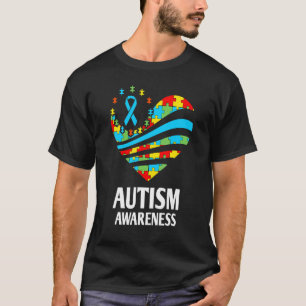 Autisme Bewustzijn   Vrouwen Hart Steun Autistisch T-shirt