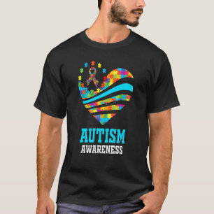 Autisme Bewustzijn Vrouwen Hart Steun Autistische T-shirt