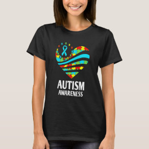 Autisme Bewustzijn Vrouwen Hart Steun Autistische T-shirt