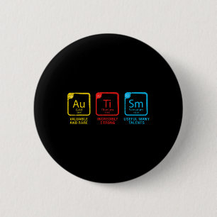 Autisme bewustzijn Vrouwen Mannen Kinderen Element Ronde Button 5,7 Cm