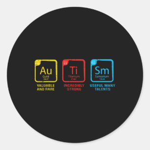 Autisme bewustzijn vrouwen mannen kinderen element ronde sticker