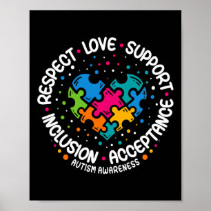 Autisme Bewustzijn Vrouwen Mannen Respect Liefde O Poster