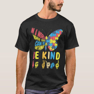 Autisme Bewustzijn Wees Aardig Puzzel Gebarentaal  T-shirt