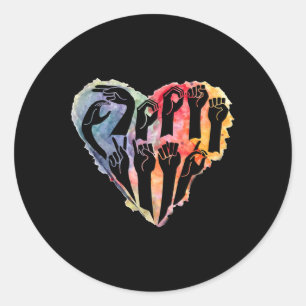 Autisme Bewustzijn Wees Vriendelijk ASL Hart Anti  Ronde Sticker