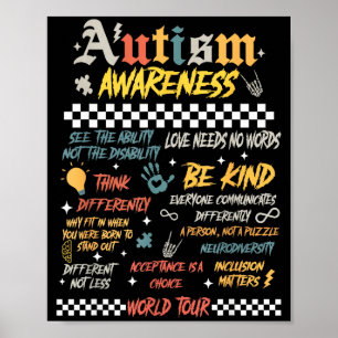 Autisme bewustzijn wereldtour Be Kind Acceptatie I Poster