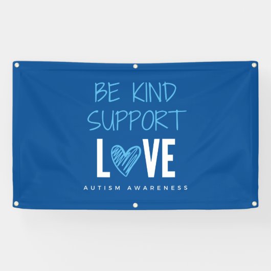 autisme bewustzijn zijn vriendelijke ondersteuning spandoek (Horizontaal)
