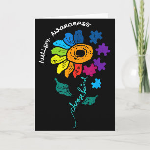 Autisme bewustzijn zonnebloem puzzel kies vriendel kaart