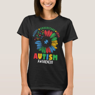 Autisme Bewustzijns Puzzel Zonnebloem Neurodiversi T-shirt