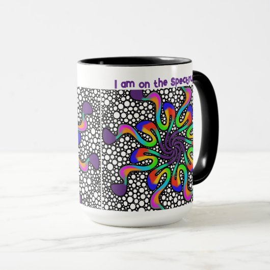 Autisme bewustzijnscadeau autistisch mok (Voorkant rechts)