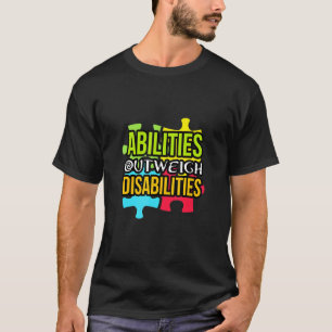 Autisme Bewustzijnsdag Aanwezige Vaardigheden Wege T-shirt