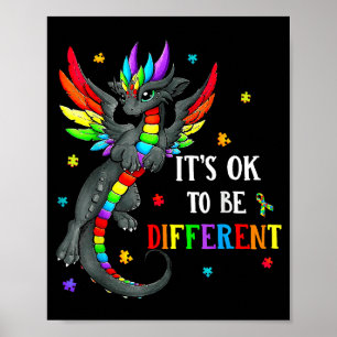 Autisme bewustzijnsdag Draak Cadeau, Het is ok om Poster