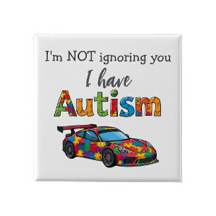 Autisme bewustzijnsspeld  Badge Ik negeer je niet Vierkante Button 5,1 Cm