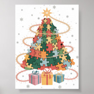Autisme Boom Kerstmis Autisme Bewustzijn Vakantie Poster