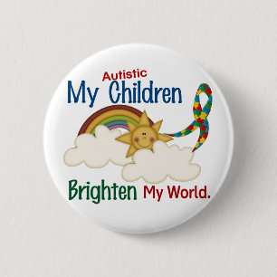 Autisme BRIGHTEN MY WORLD 1 Children Ronde Button 5,7 Cm