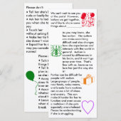 Autisme Carte Appartement Fille Anniversaire (Devant / Derrière)