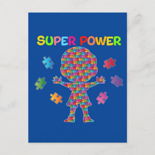 Autisme, carte postale Super Power (Devant)