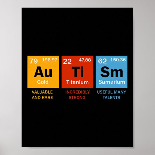Autisme Chimie Tableau Périodique Éléments Autisme (Devant)