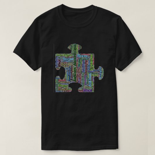Autisme coloré Jigsaw Puzzle Art T-shirt (Design devant)