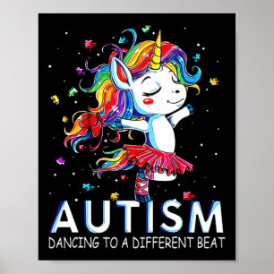 Autisme dansen als een andere vlek-unicorn poster