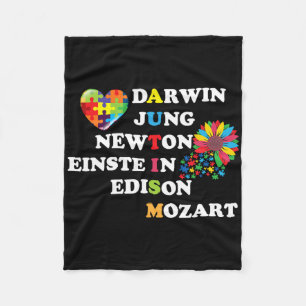 Autisme Darwin Jung Newton Einste in Edison Mozart Fleece Deken