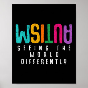 Autisme dat de wereld op verschillende manieren be poster