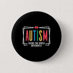 Autisme De Wereld Anders Zien Autisme Bewustzijn Ronde Button 5,7 Cm