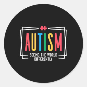 Autisme De Wereld Anders Zien Autisme Bewustzijn Ronde Sticker