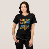 Autisme: de wereld anders zien Tri-Blend shirt (Voorkant volledig)