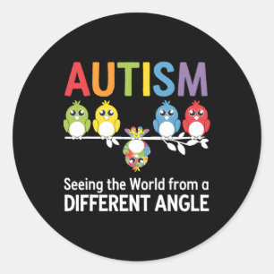 Autisme: de wereld vanuit een andere hoek bekijken ronde sticker