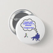 Autisme/Denk na in Afbeeldingen Ronde Button 5,7 Cm (Voorkant /achterkant)