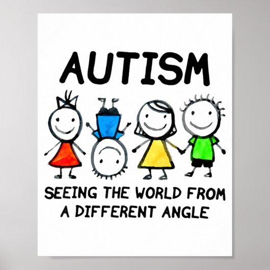 Autisme die de wereld vanuit een andere hoek ziet poster (Voorkant)