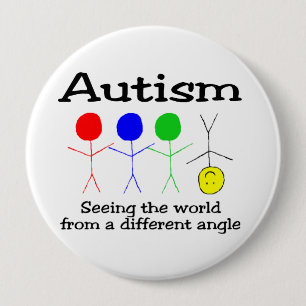 Autisme die de wereld vanuit een andere hoek ziet ronde button 4,0 cm