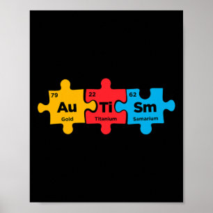Autisme Elementen Periodiek Tabel Puzzel Bewustzij Poster