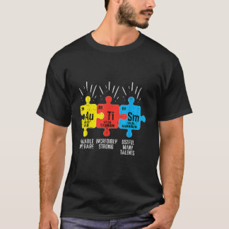 Autisme Elements Periodic Table Awareness ASD Mann T-shirt